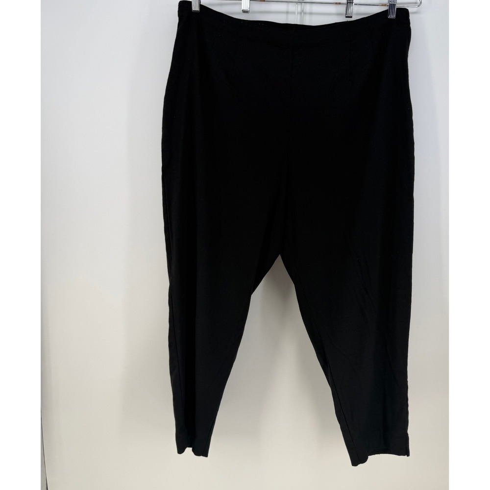 Lane Bryant Tapered Pants Womens 26 Black High Rise Side Zip Career Slacks Basic